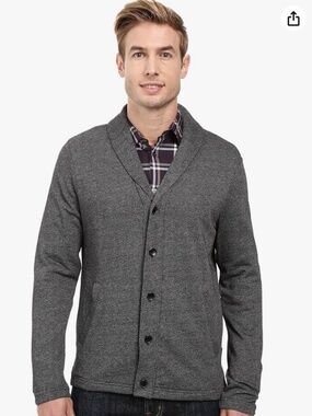 Perry Ellis Gray Cardigan Sweater Top